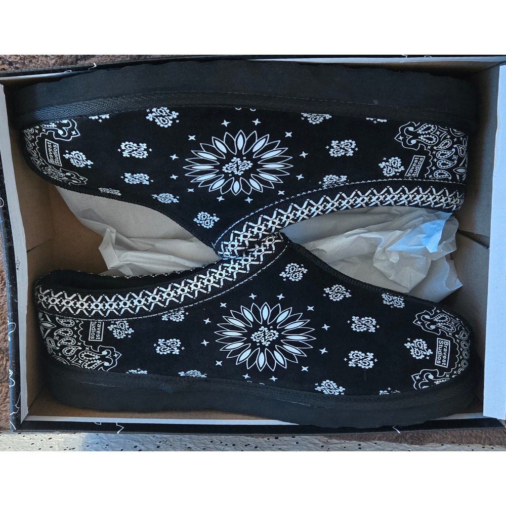 Bravest Studios Paisley Slipper BlackBandana Print Mules Mens 9 New 24FWSPSLBLK9